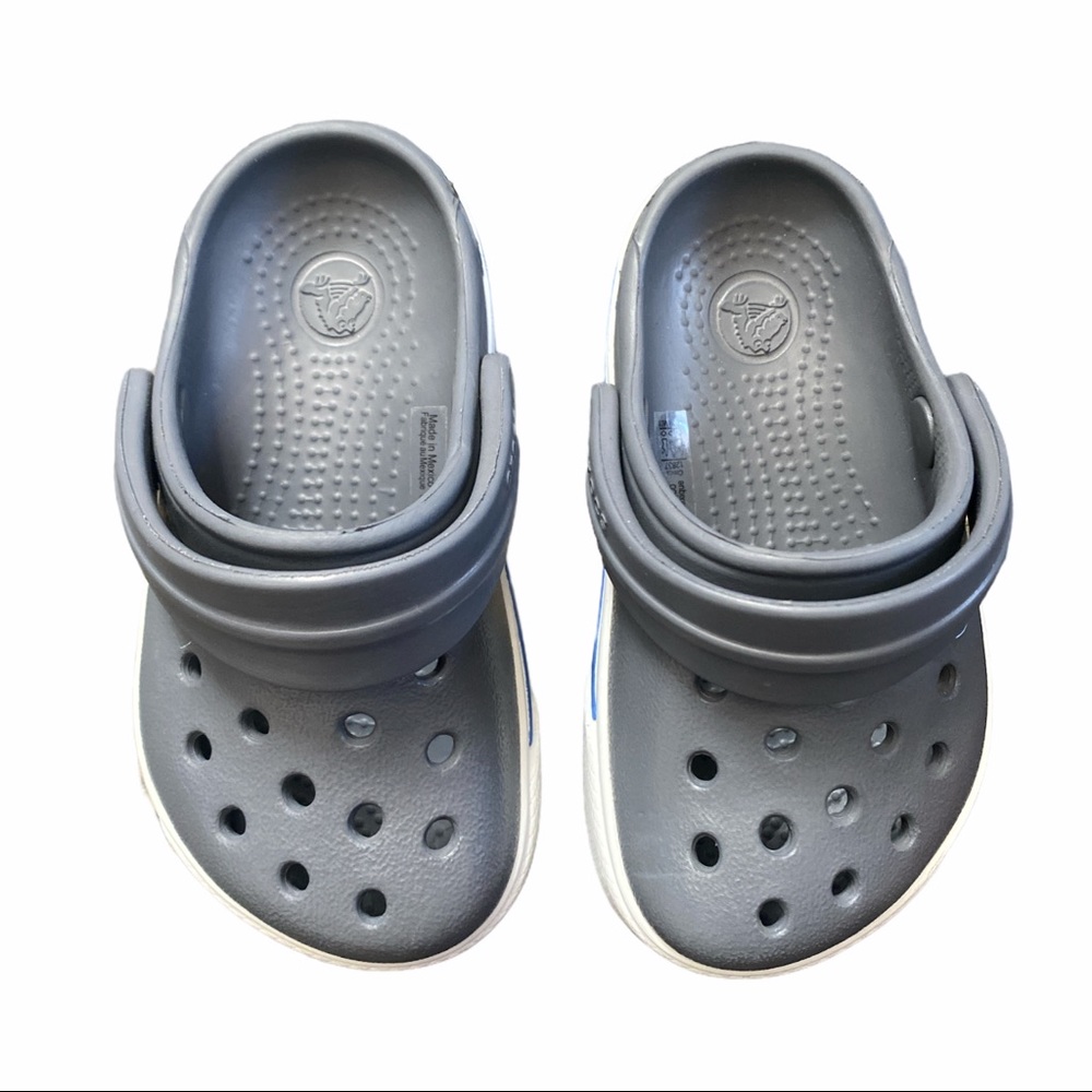 Gray and Blue Crocs size 4/5 C
